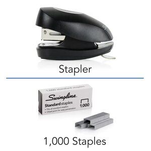 Swingline Tot Mini Stapler 12 Sheet Capacity Built-In Staple Remover & Staples